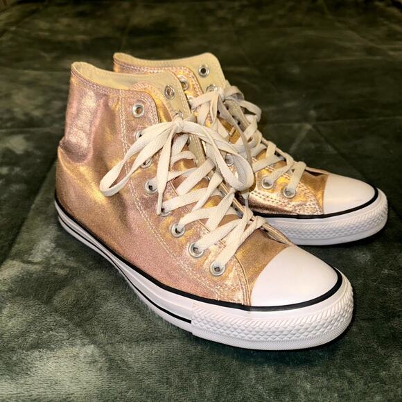 Converse Chuck Taylor All Star Hi Unisex Sneakers M6.5/W8.5 Gold Shoes 154034F - Picture 2 of 8